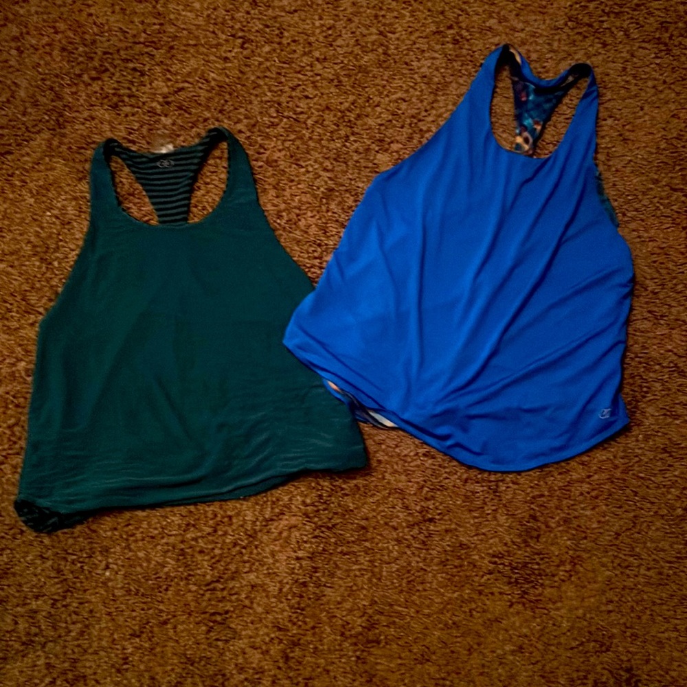 Calia Wms racer back reversible tank tops. Size M